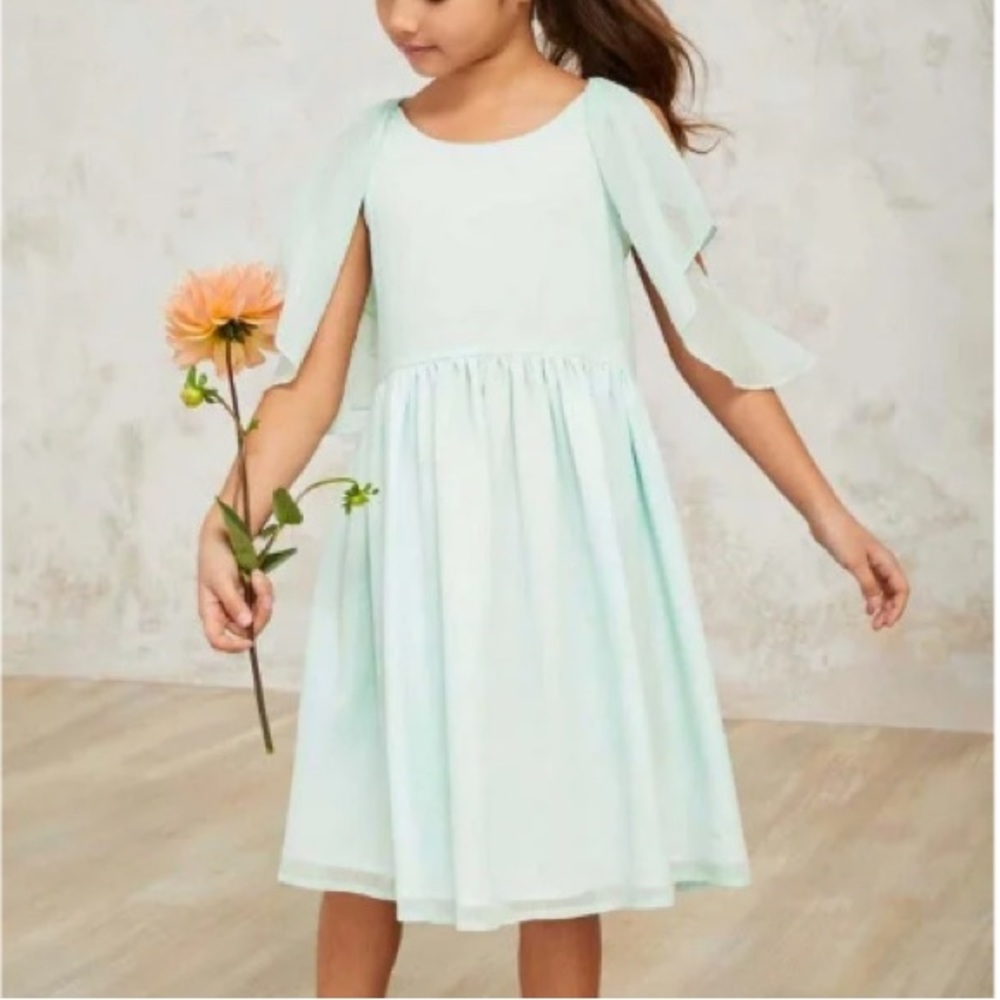 NWT Chasing Fireflies Purple Flutter Sleeve Sparkle Dress 7-8 Girls M